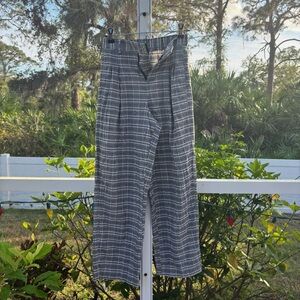 Plaid Wide-Leg Pants